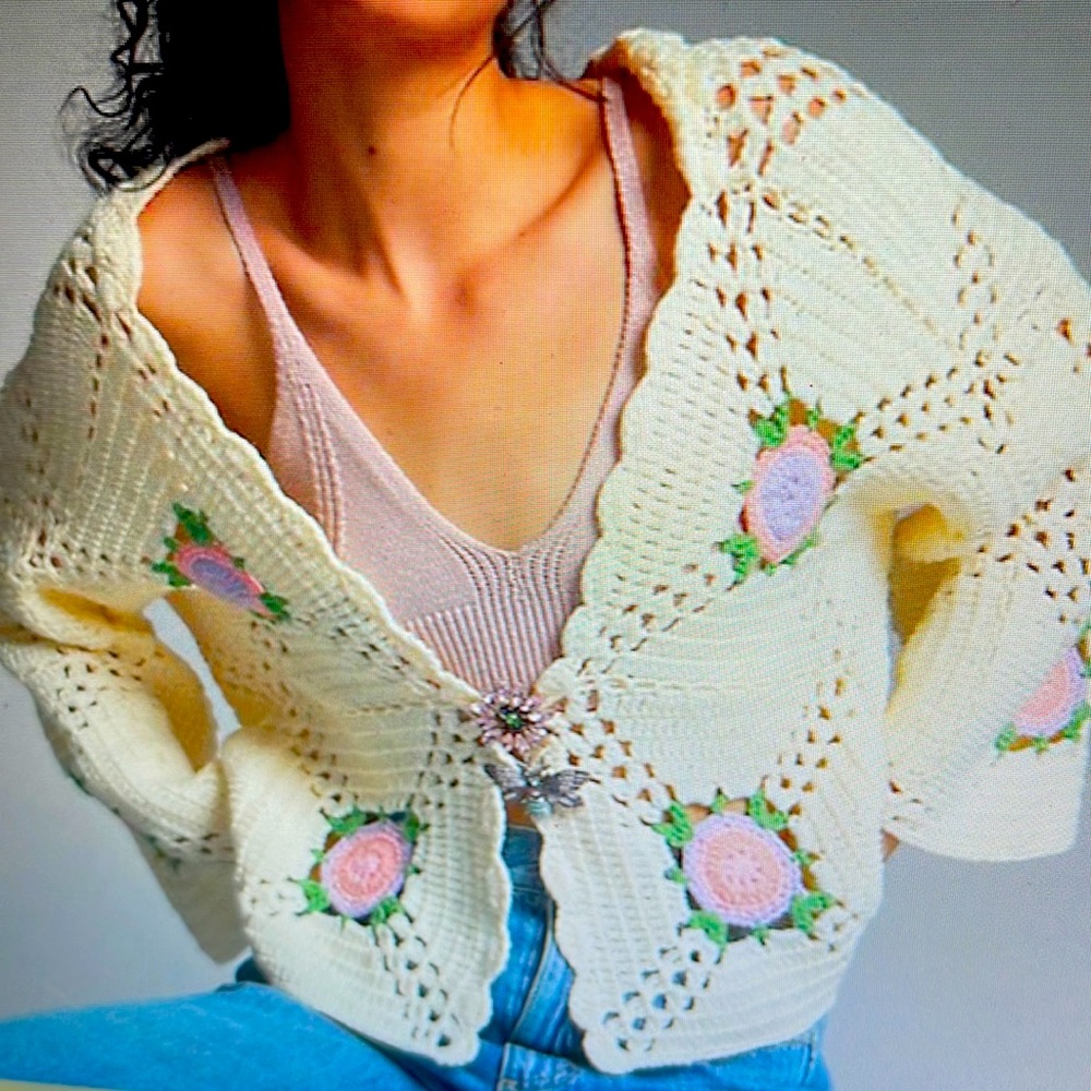 Anthropologie Floral cardigan